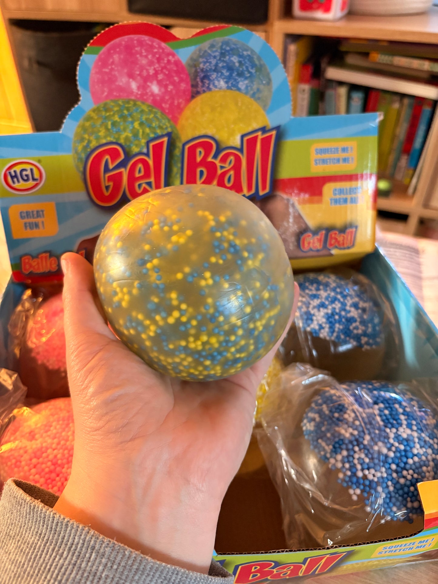 Giant gel squishy ball, full of beads, a great sensory experience