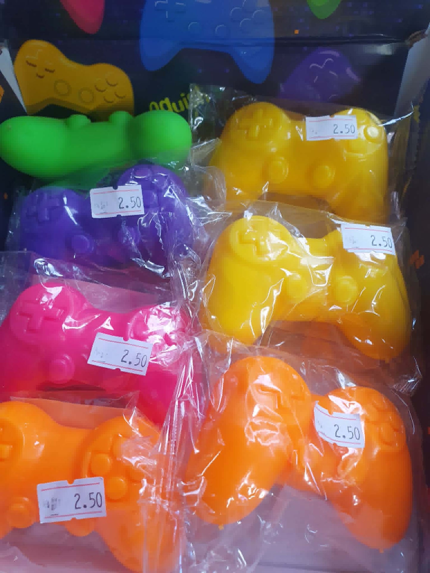 Mini neon foam filled game controller squishy
