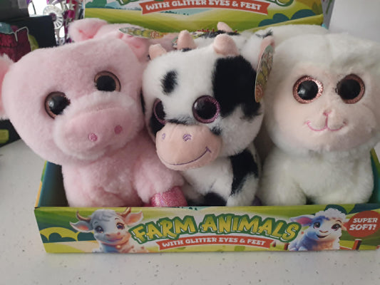 Farm animal plushies