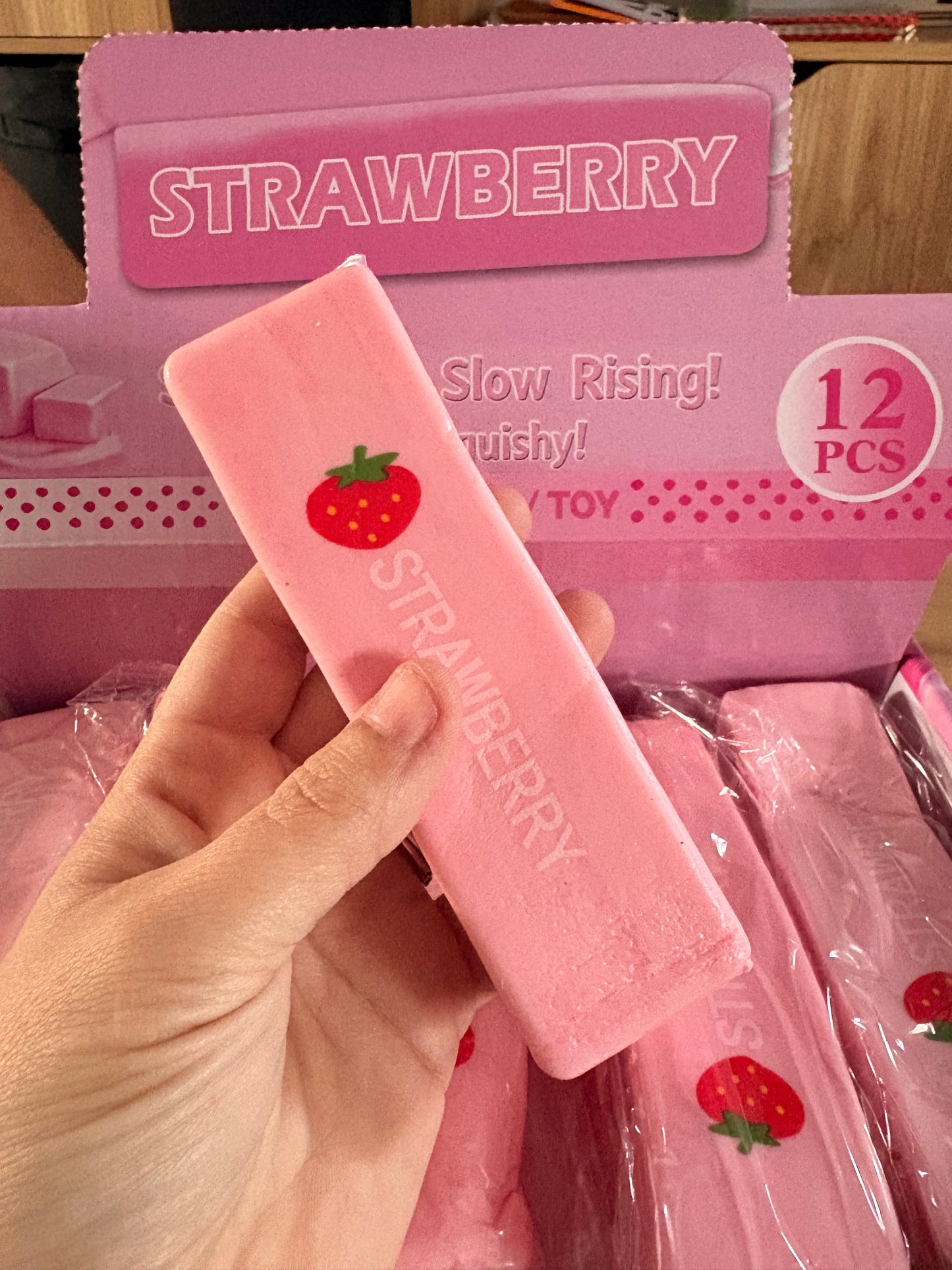 Slow rise foam strawberry scented bar