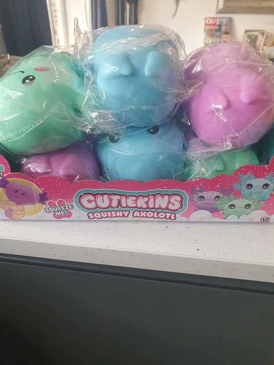Jumbo squishy axolotl foam/dough filled