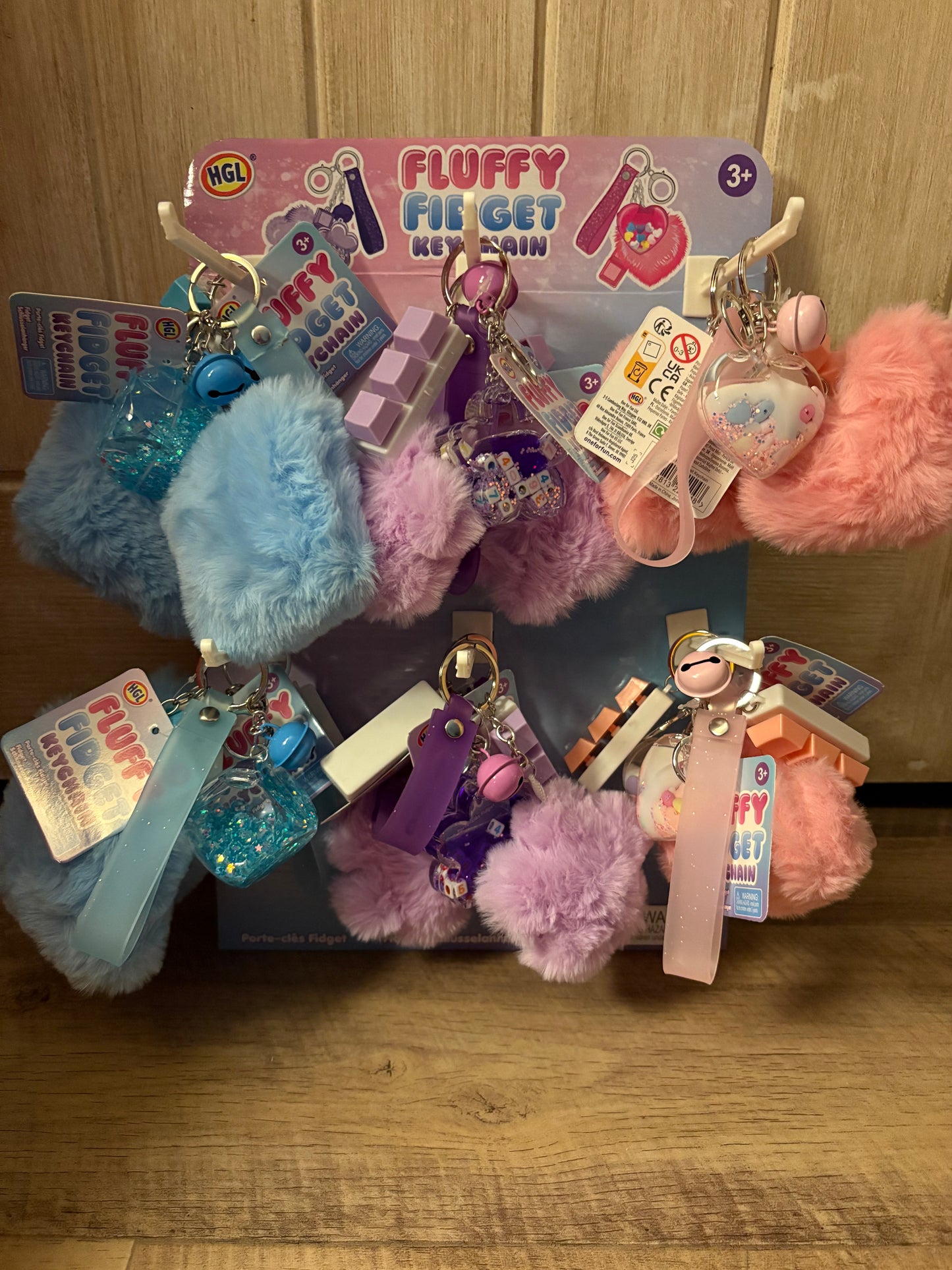 Fluffy fidget keyrings
