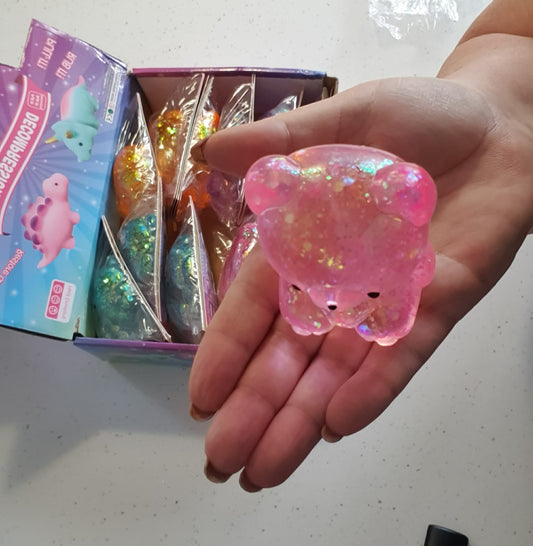 squishy stretchy glitter bear