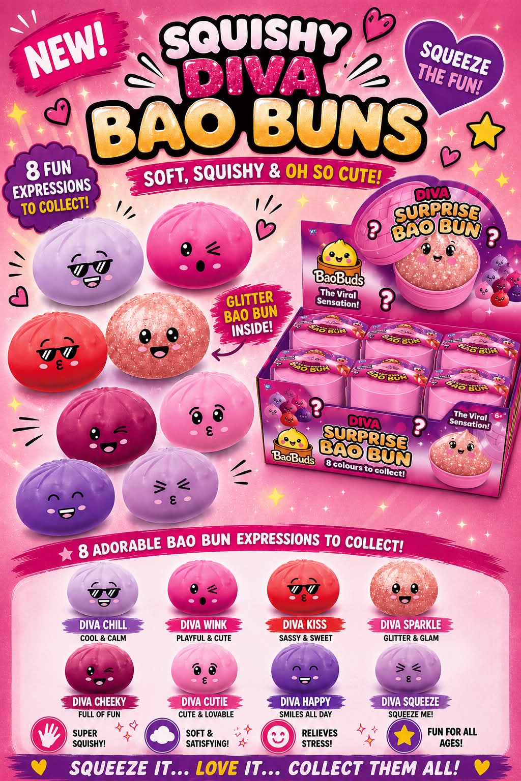 Diva Pink squishy Dumpling