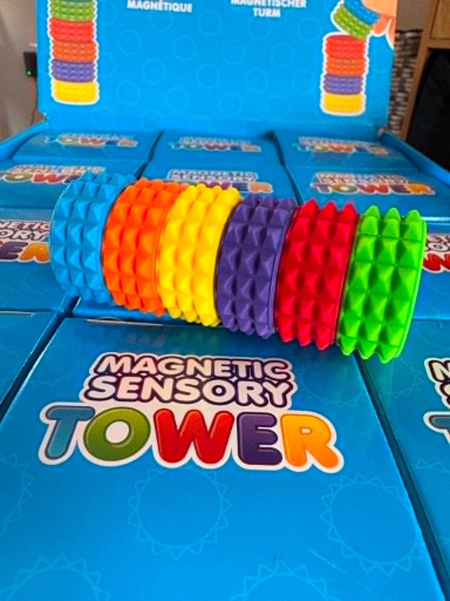 Magnetic sensory tower, stress anxiety toy