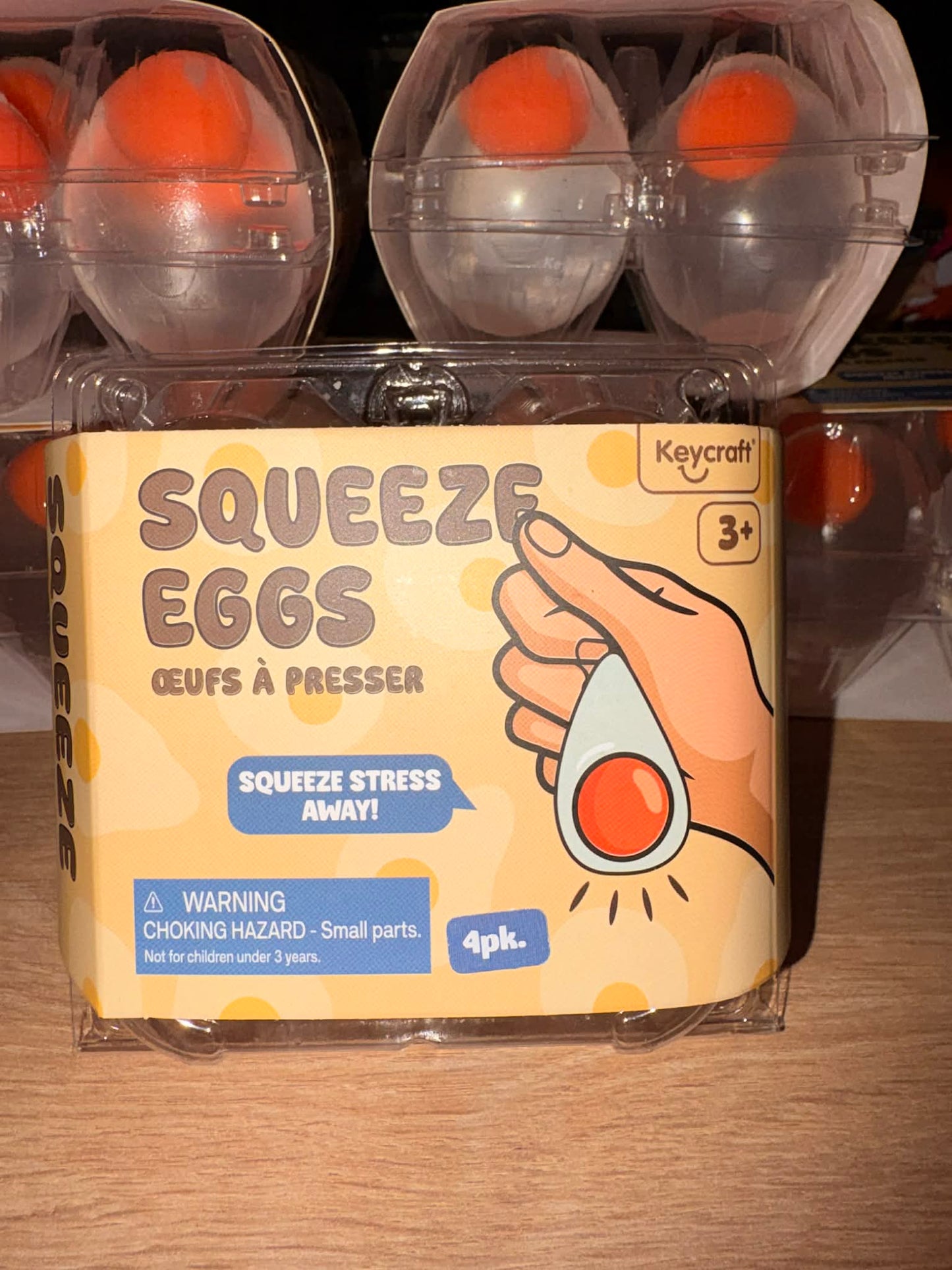Carton of 4 squeezy eggs soft squishy toy THESE ARE NOT FOOD