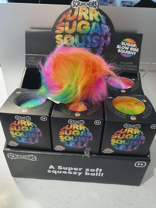 Scrunchems fury rainbow sugar maltose squish ball