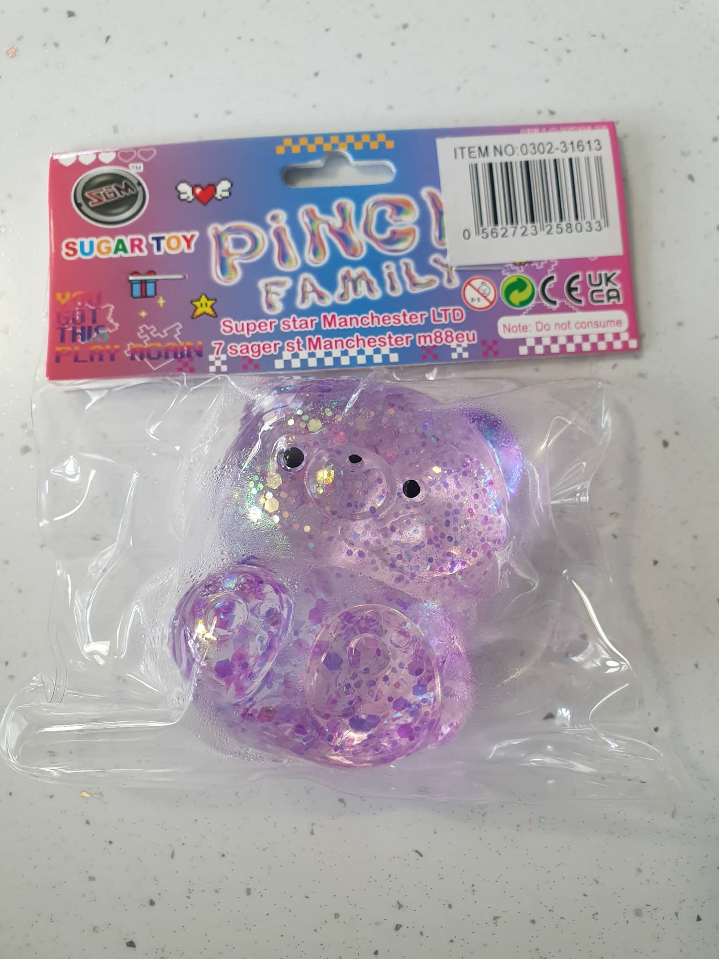 squishy stretchy glitter bear