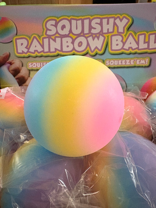 Pastel rainbow squishy ball