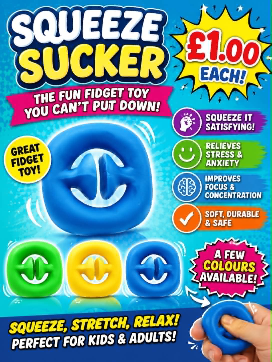 Squeeze Sucker fidget toy