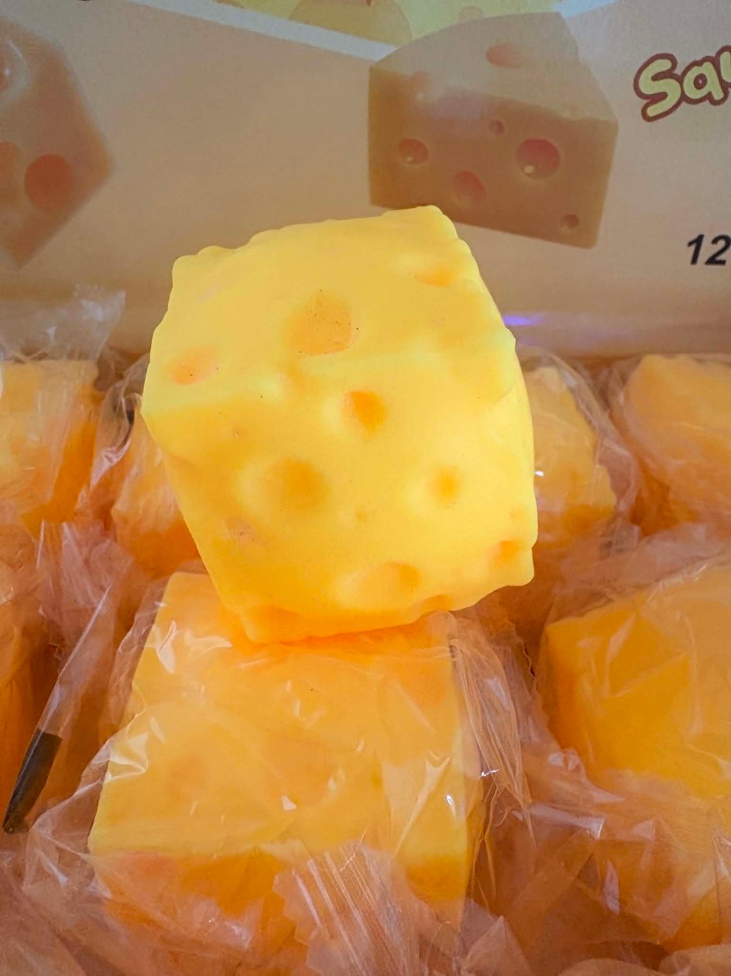 Square cheese foam filled squishy