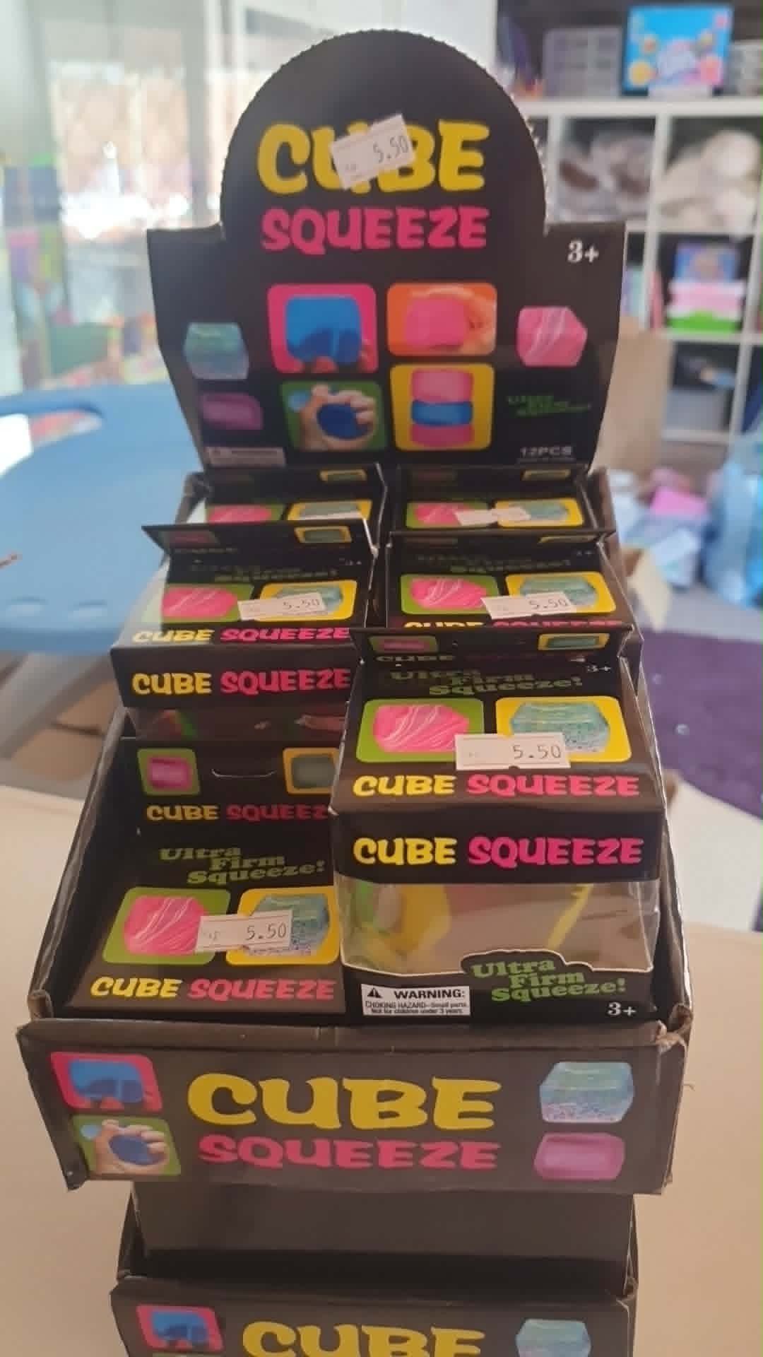 Graffiti squish cubes brightly coloured fidget toy