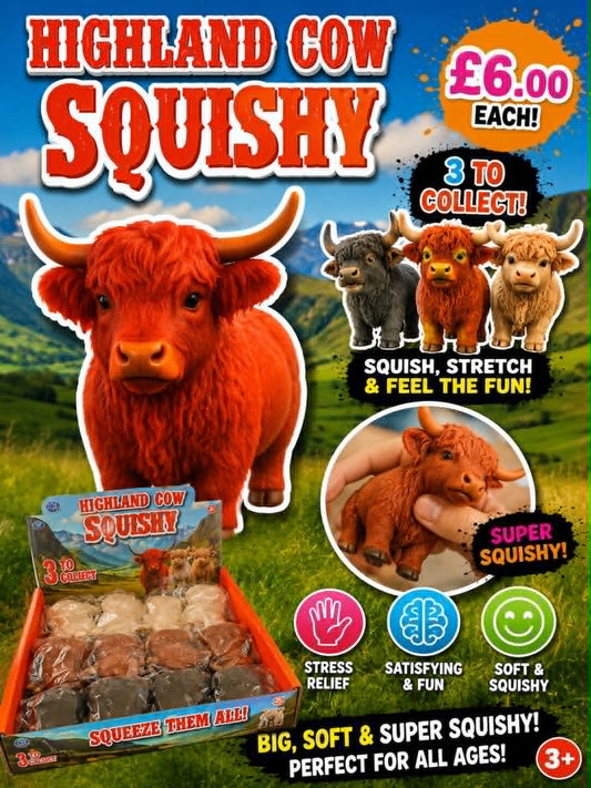 Highland cow squishy toy, adorable cute collectable