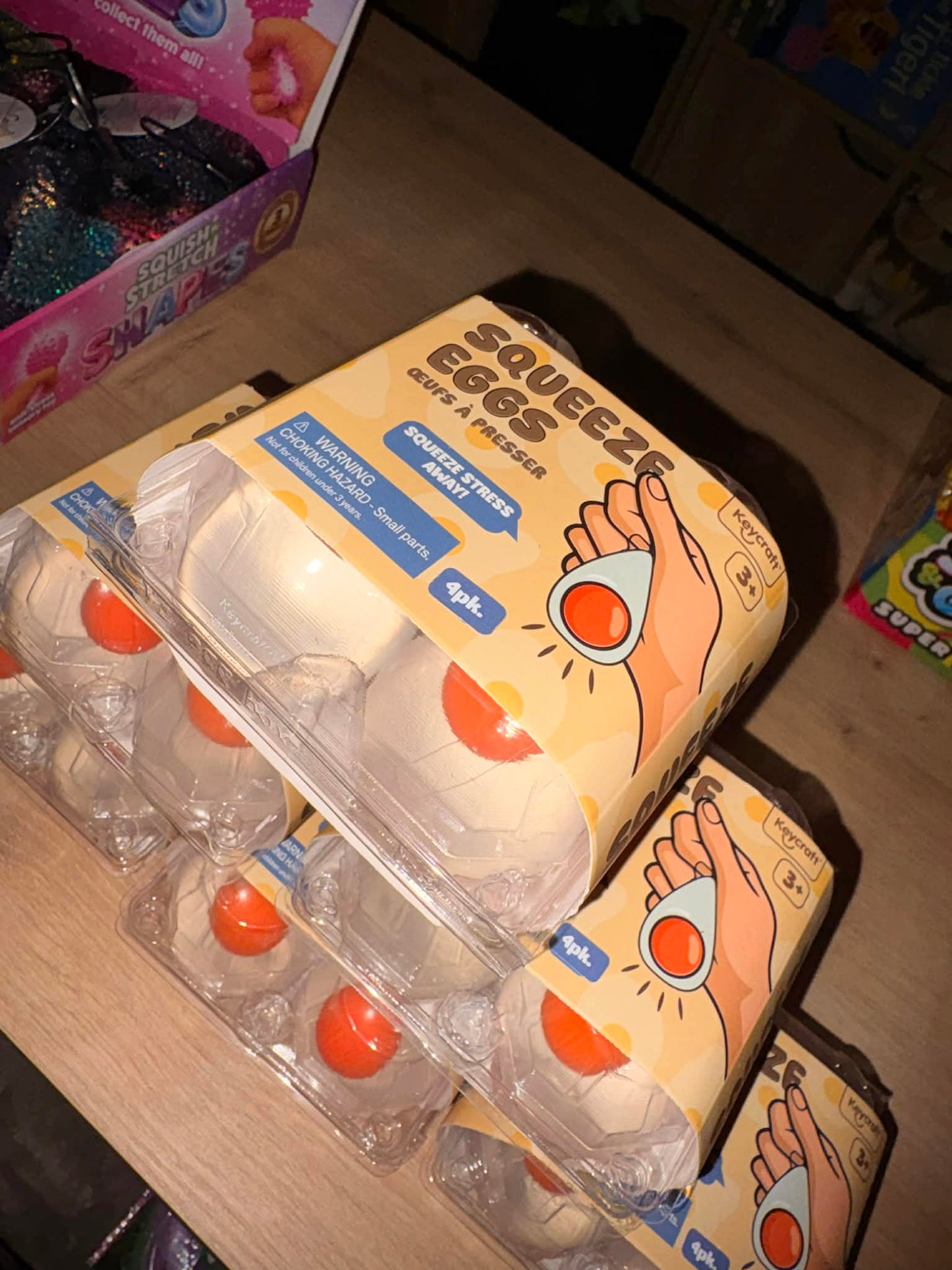 Carton of 4 squeezy eggs soft squishy toy THESE ARE NOT FOOD