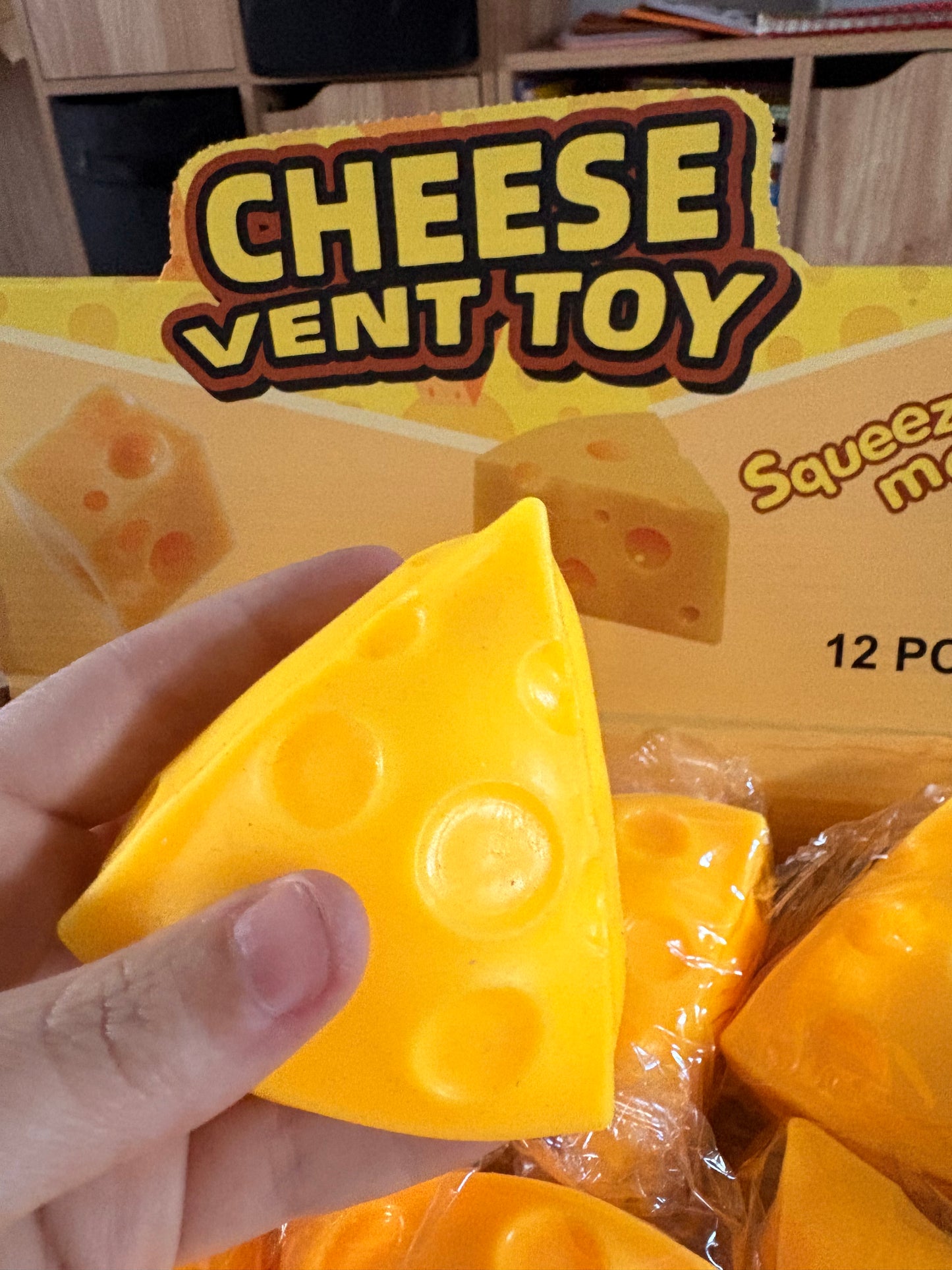 Small squishy foam filled cheese triangle