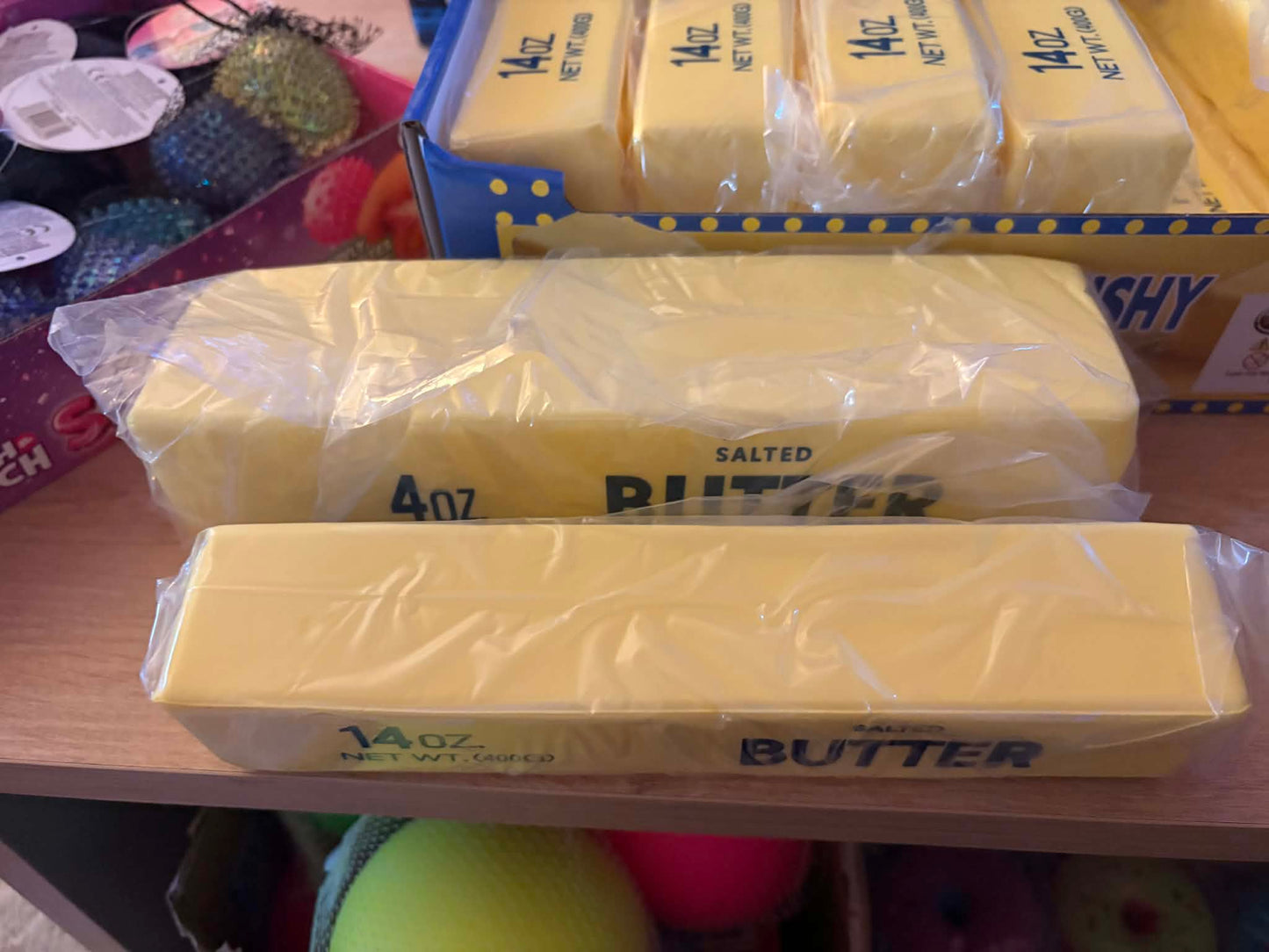 Butter squishy, slow release blocks of but in 2 sizes