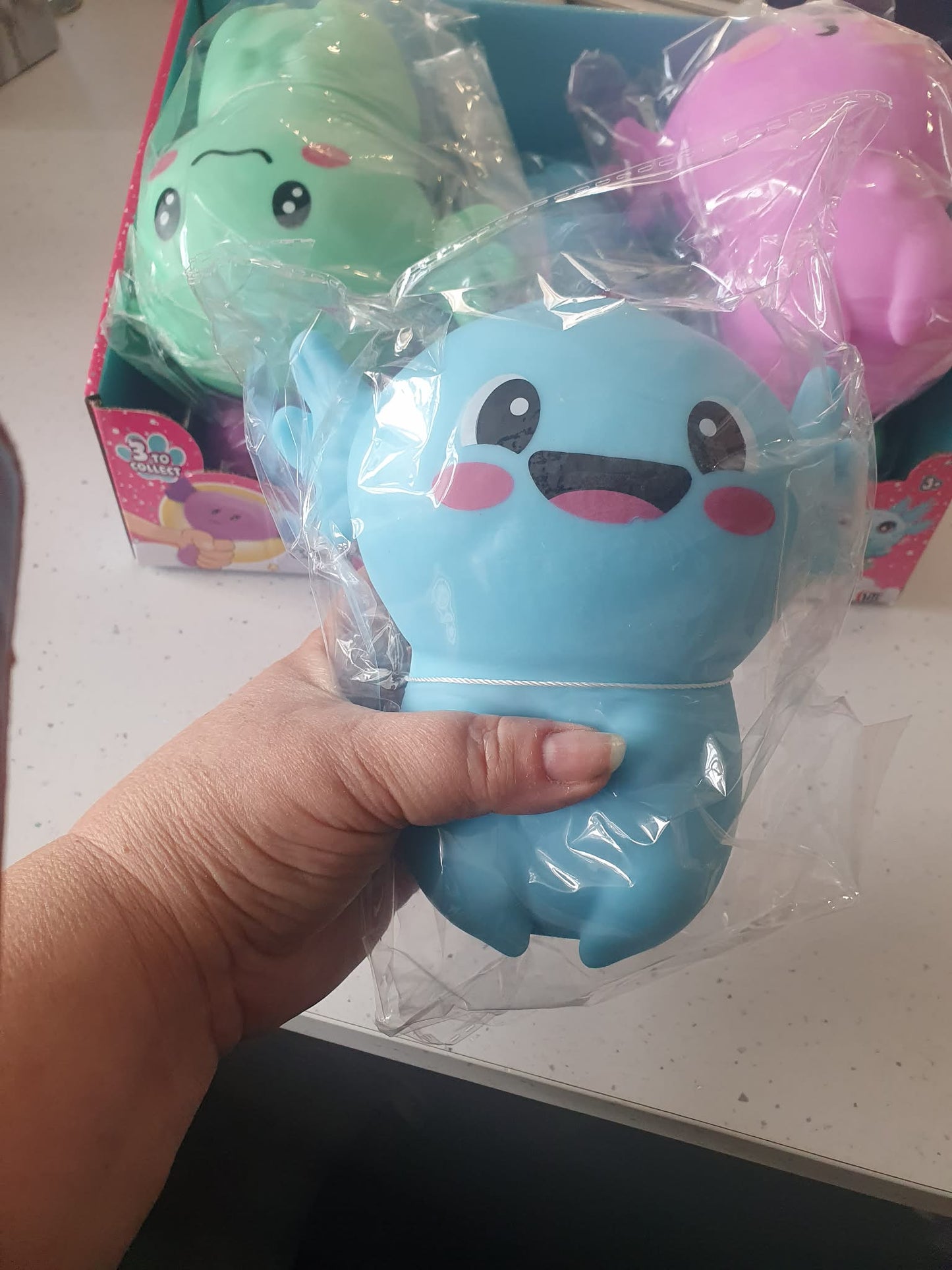 Jumbo squishy axolotl foam/dough filled