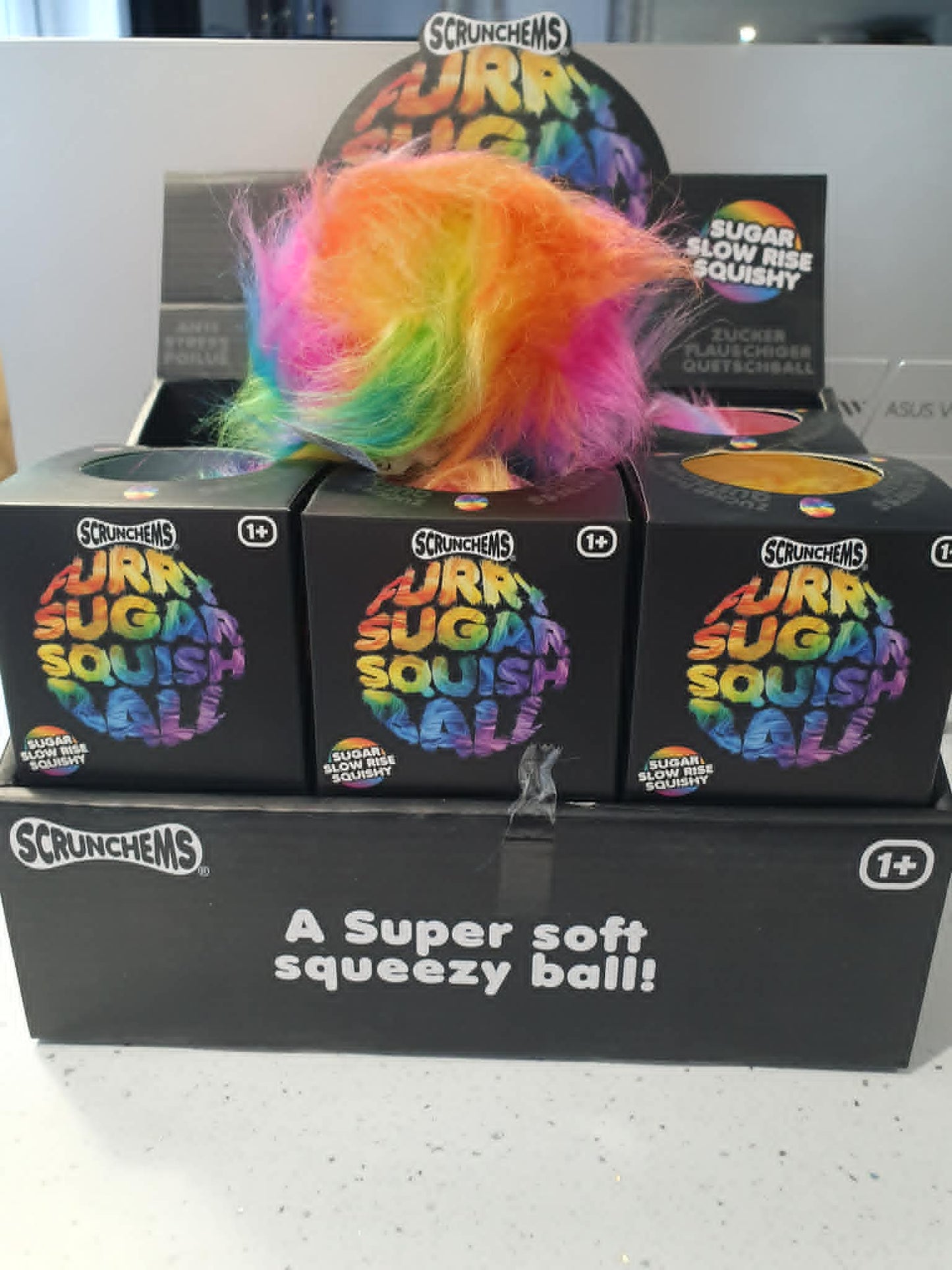 Scrunchems fury rainbow sugar maltose squish ball