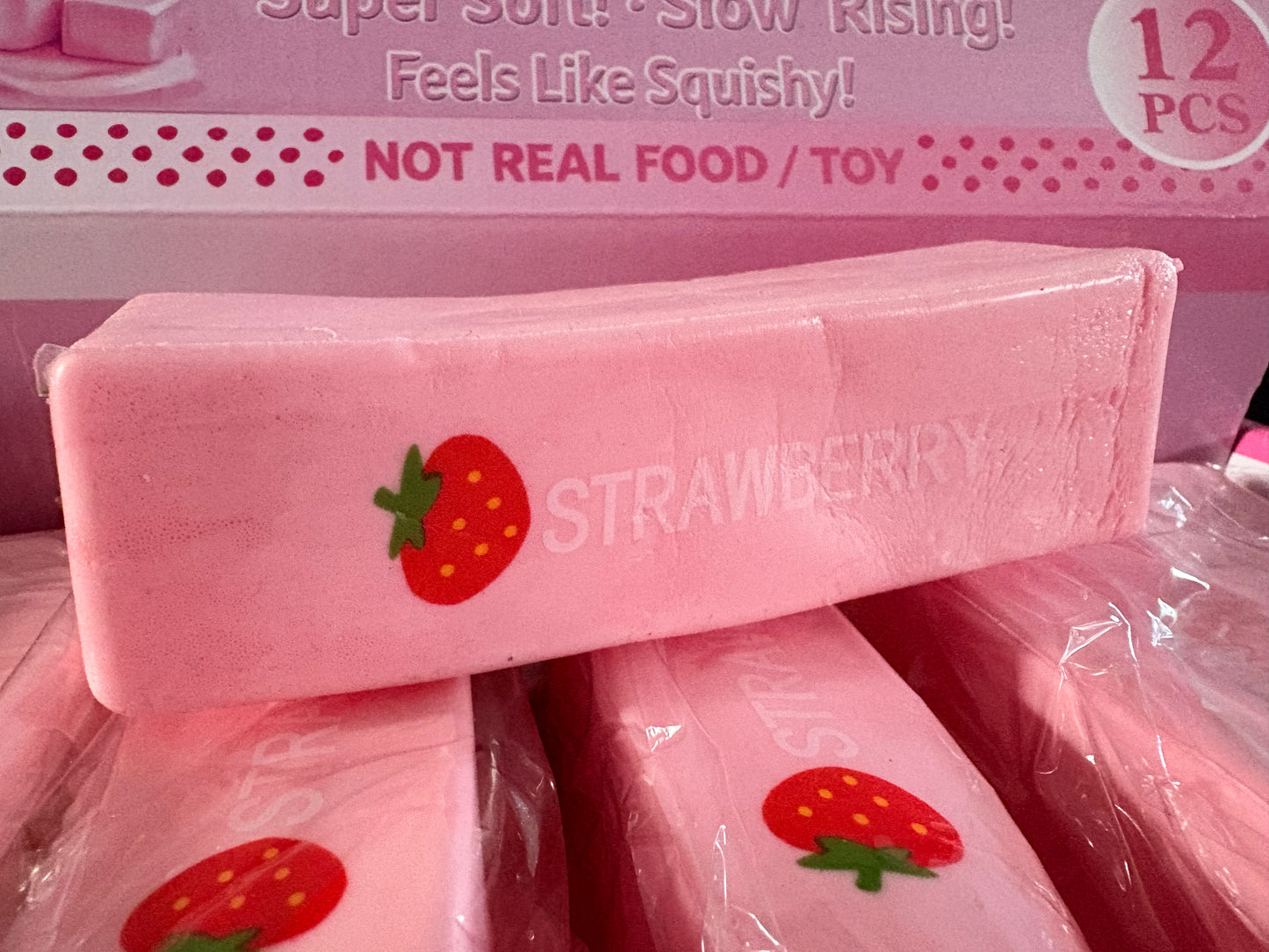 Slow rise foam strawberry scented bar