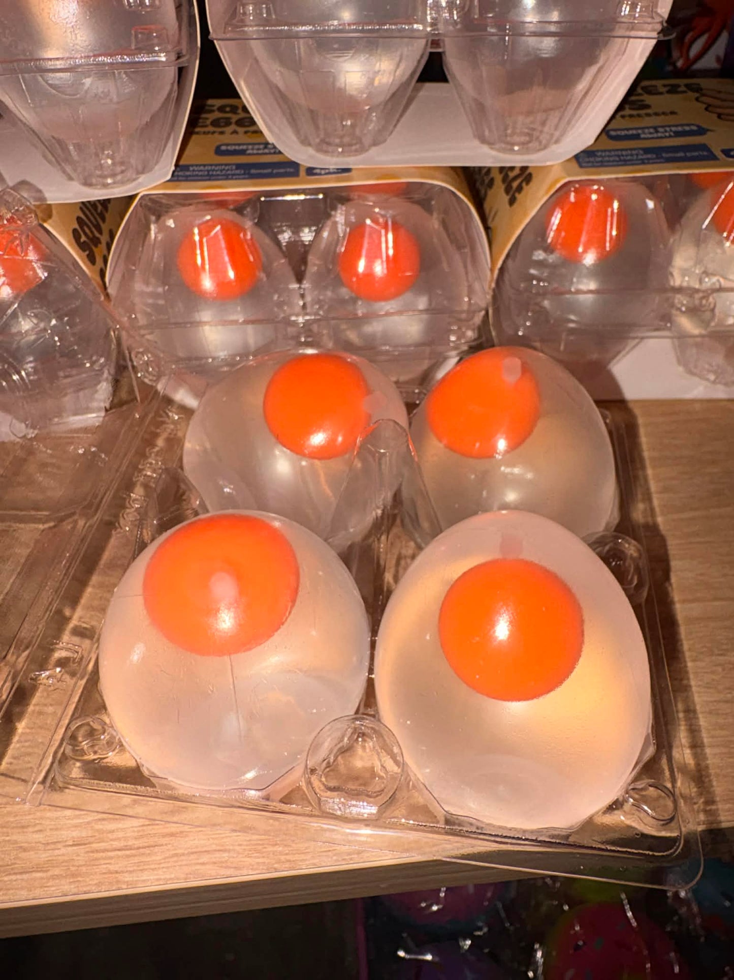 Carton of 4 squeezy eggs soft squishy toy THESE ARE NOT FOOD