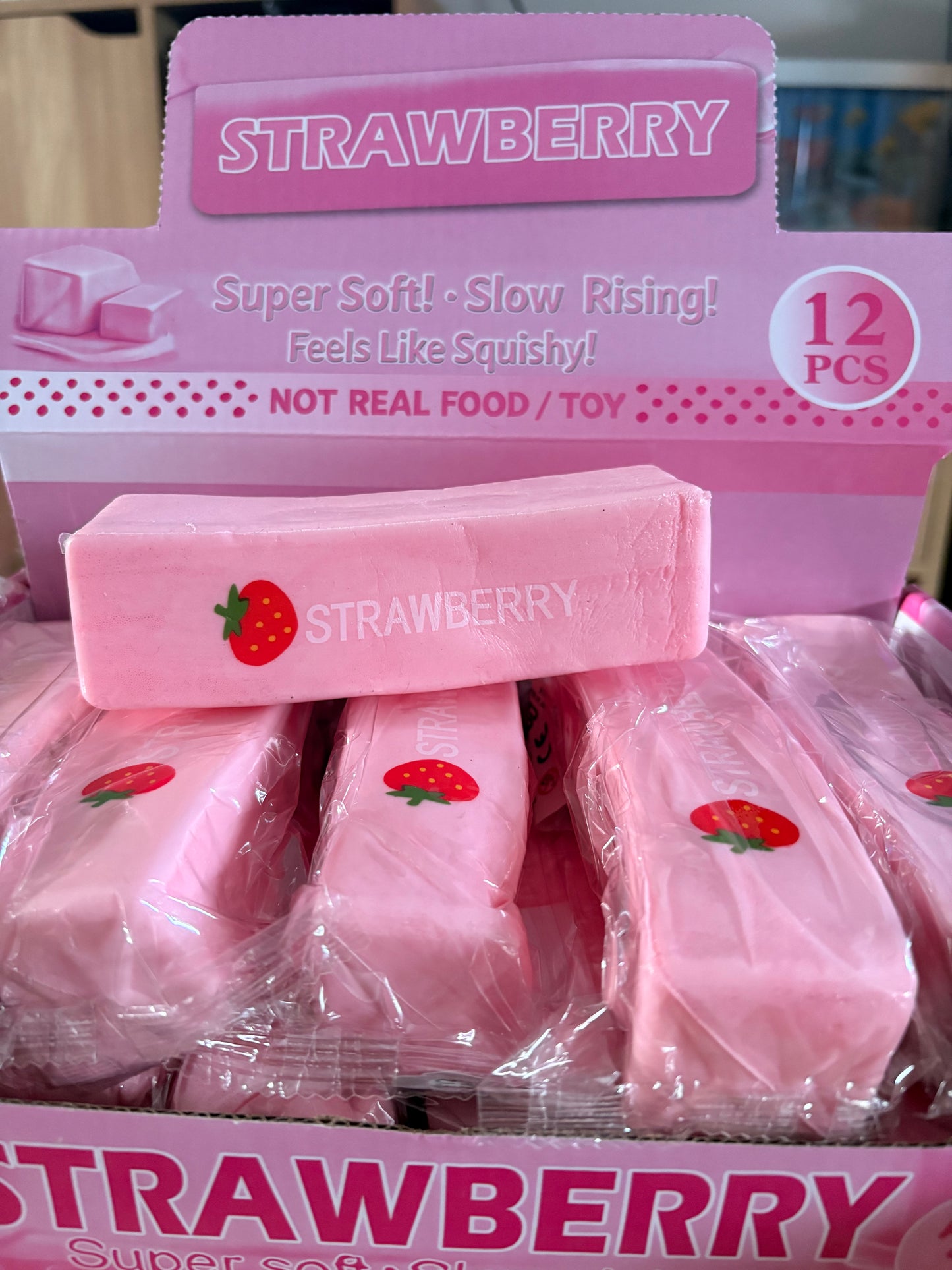 Slow rise foam strawberry scented bar
