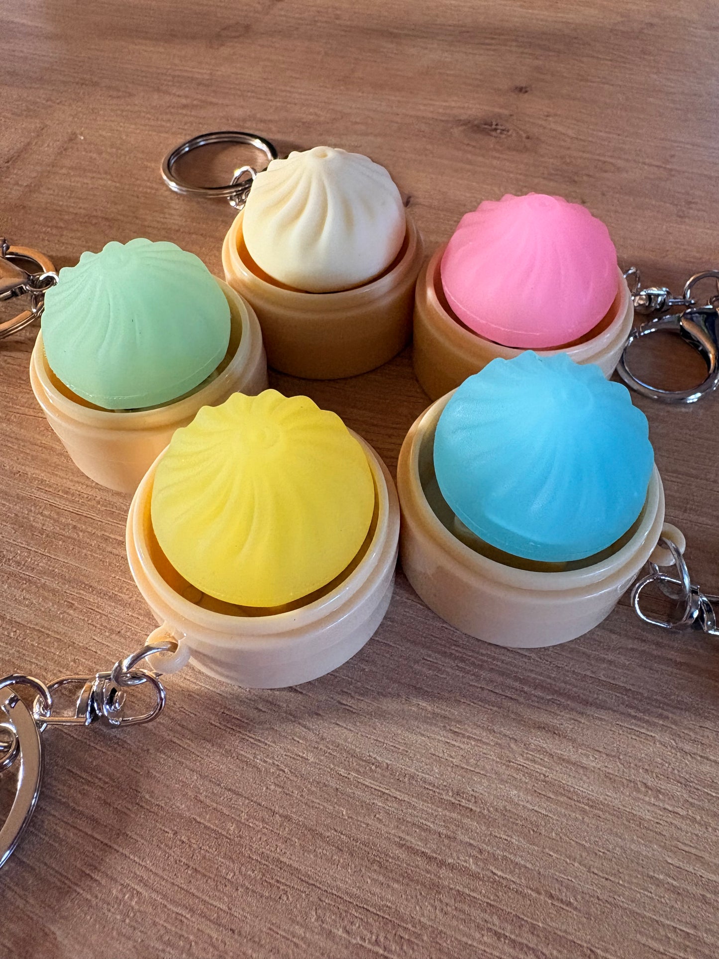 Light up dumpling clicker keyring