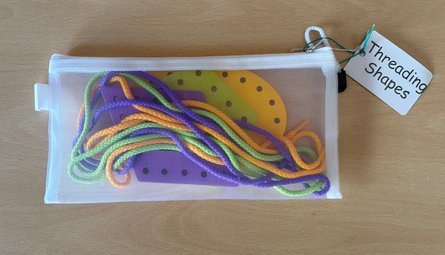 Threading Board shapes, great for fine motor skills