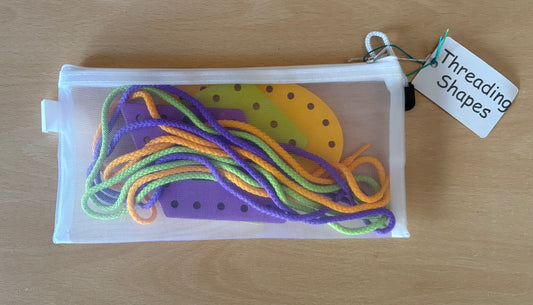 Threading Board shapes, great for fine motor skills