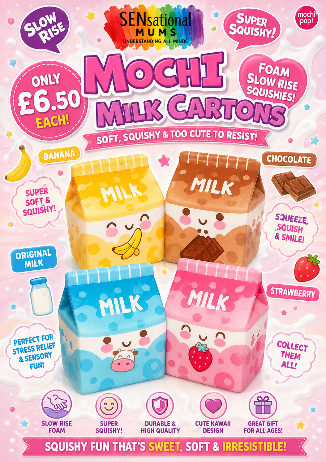 All foam slow rise giant mochi milk squishy