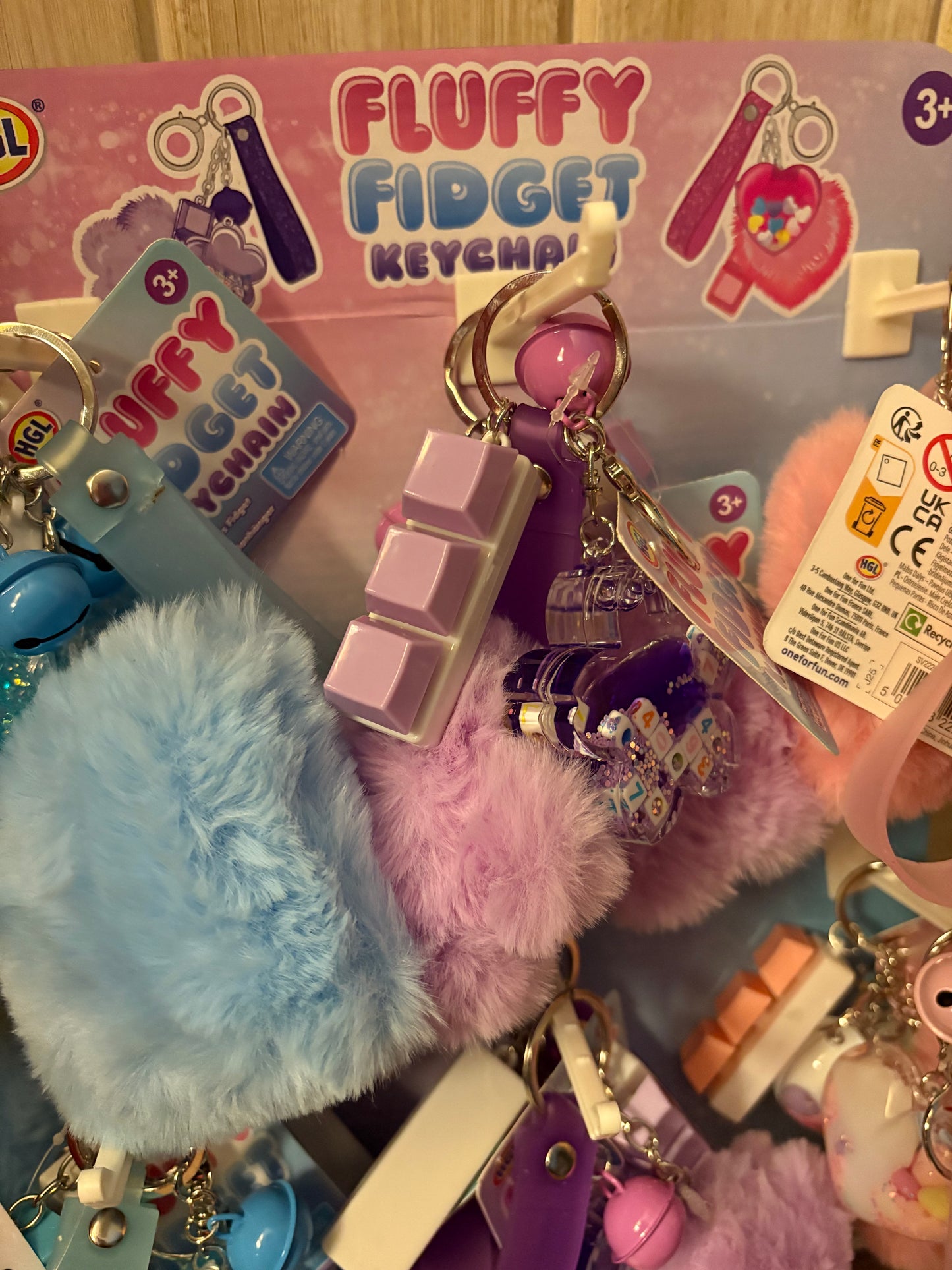 Fluffy fidget keyrings