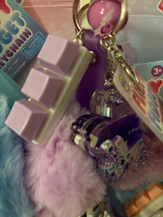 Fluffy fidget keyrings