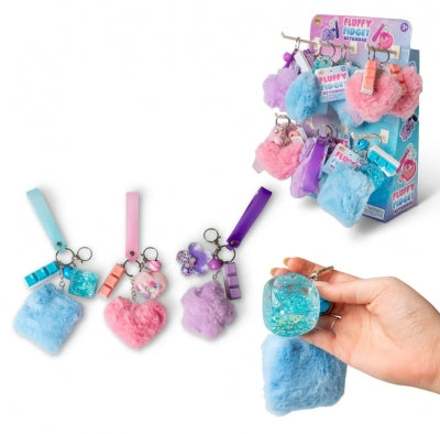 Fluffy fidget keyrings