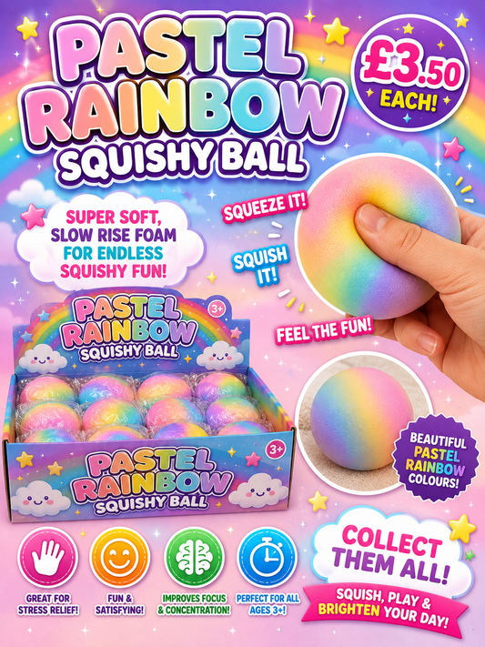 Pastel rainbow squishy ball