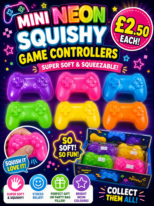 Mini neon foam filled game controller squishy