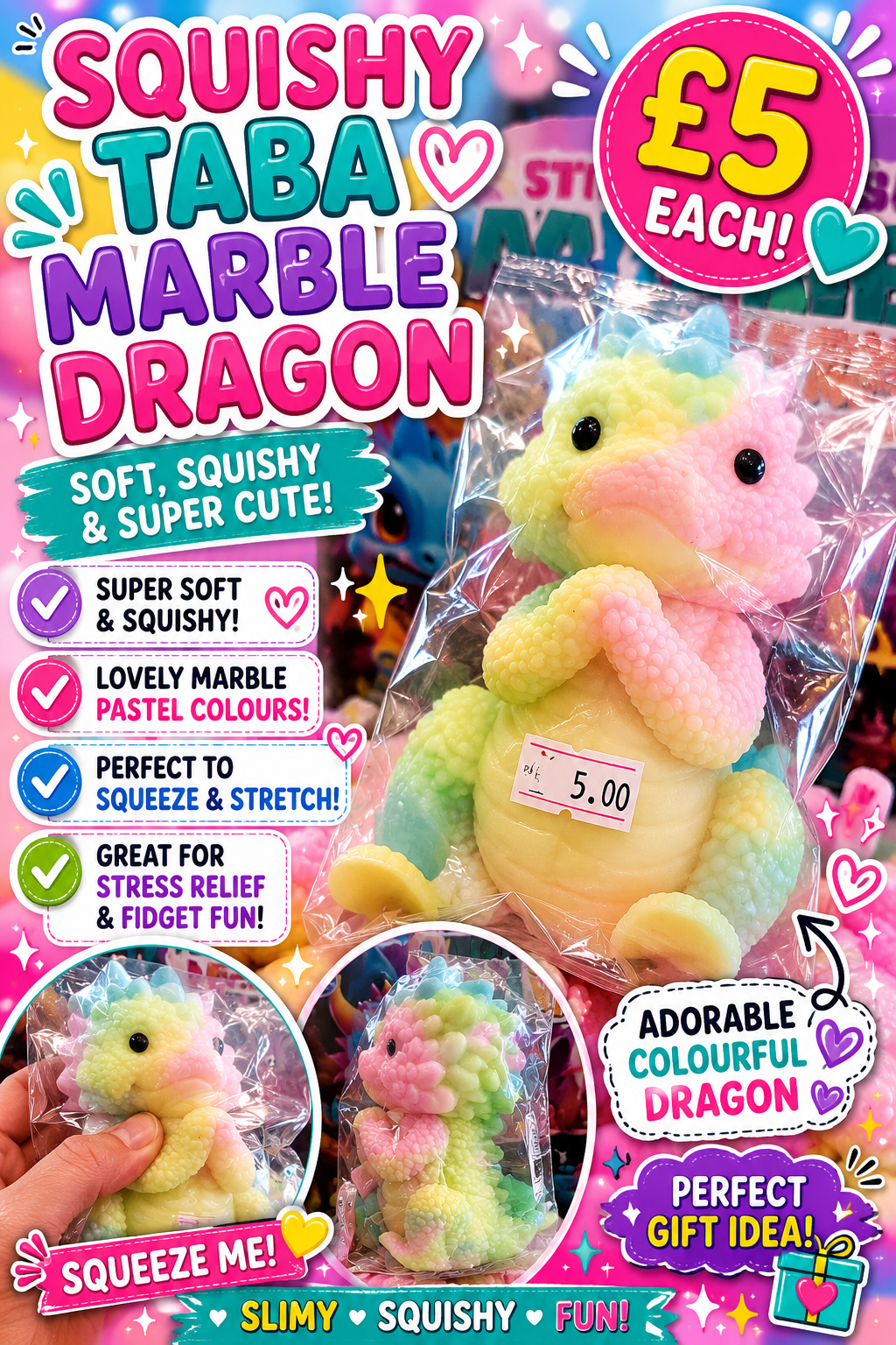 Marble Dragon squishy toy
