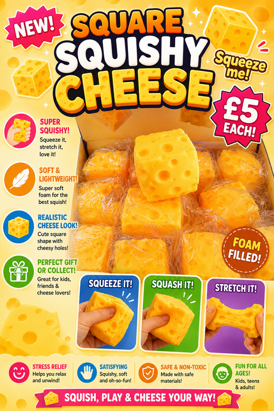 Square cheese foam filled squishy