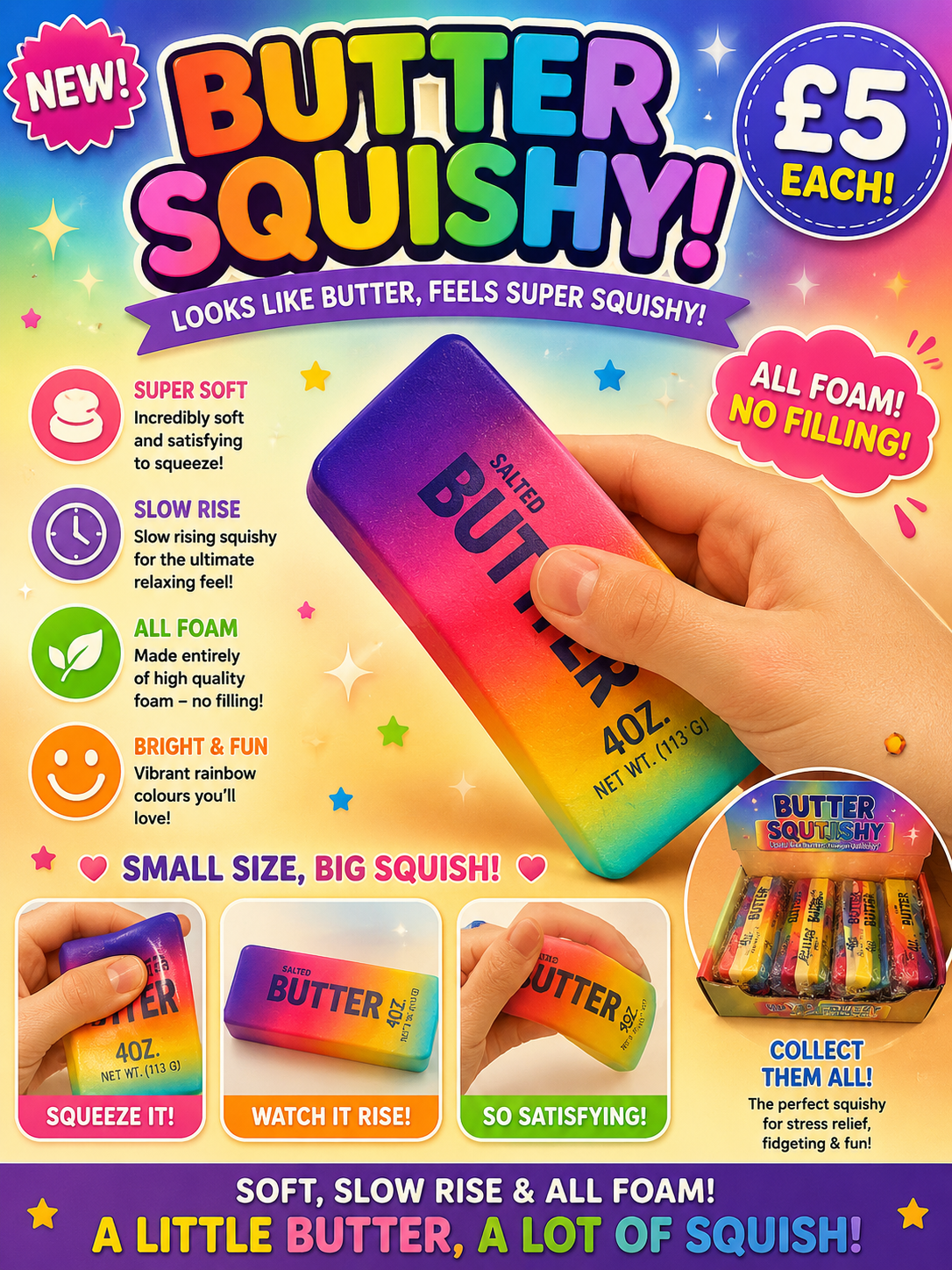 Rainbow slow rise butter squishy