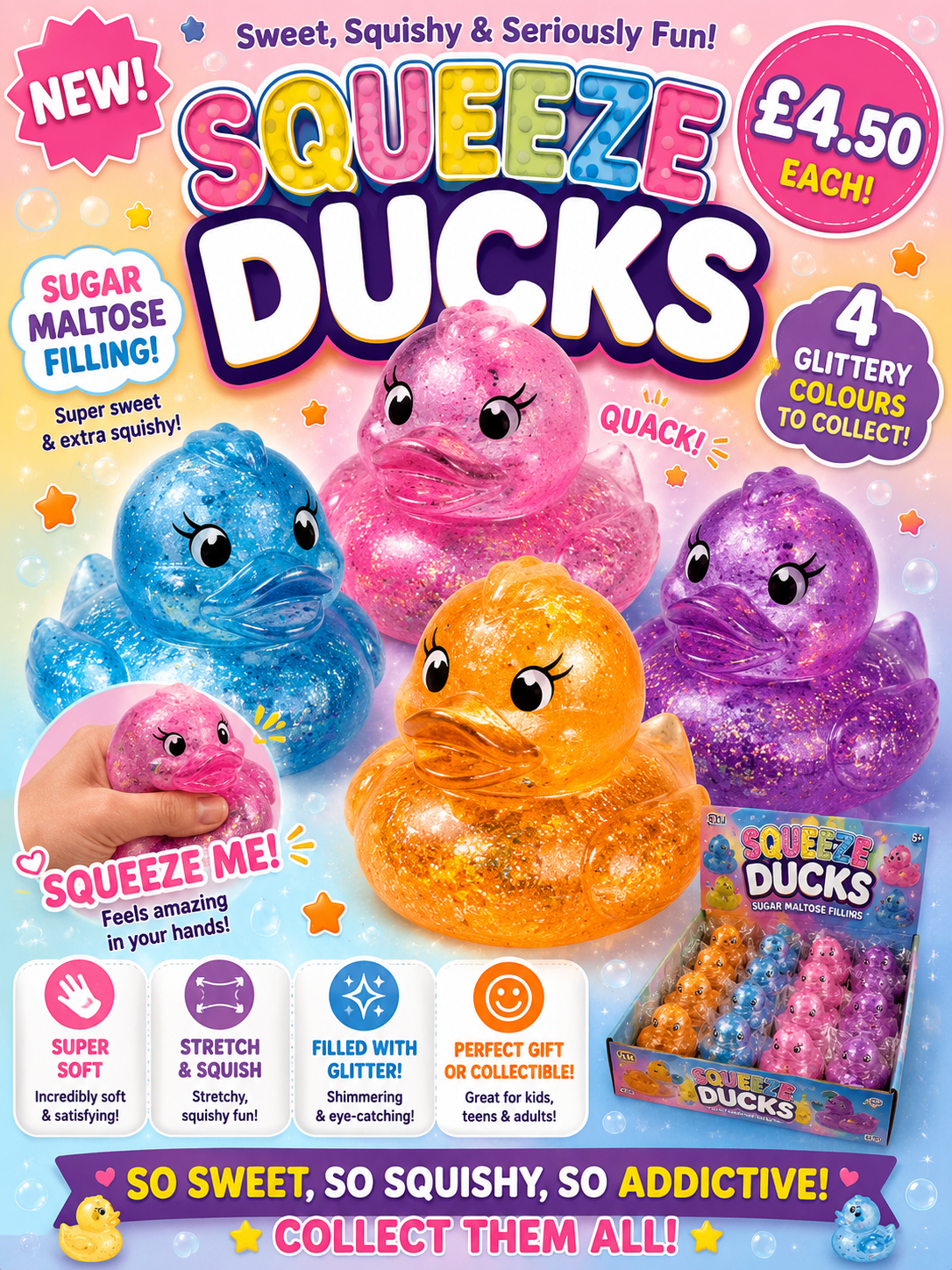 Sugar maltose squishy ducks