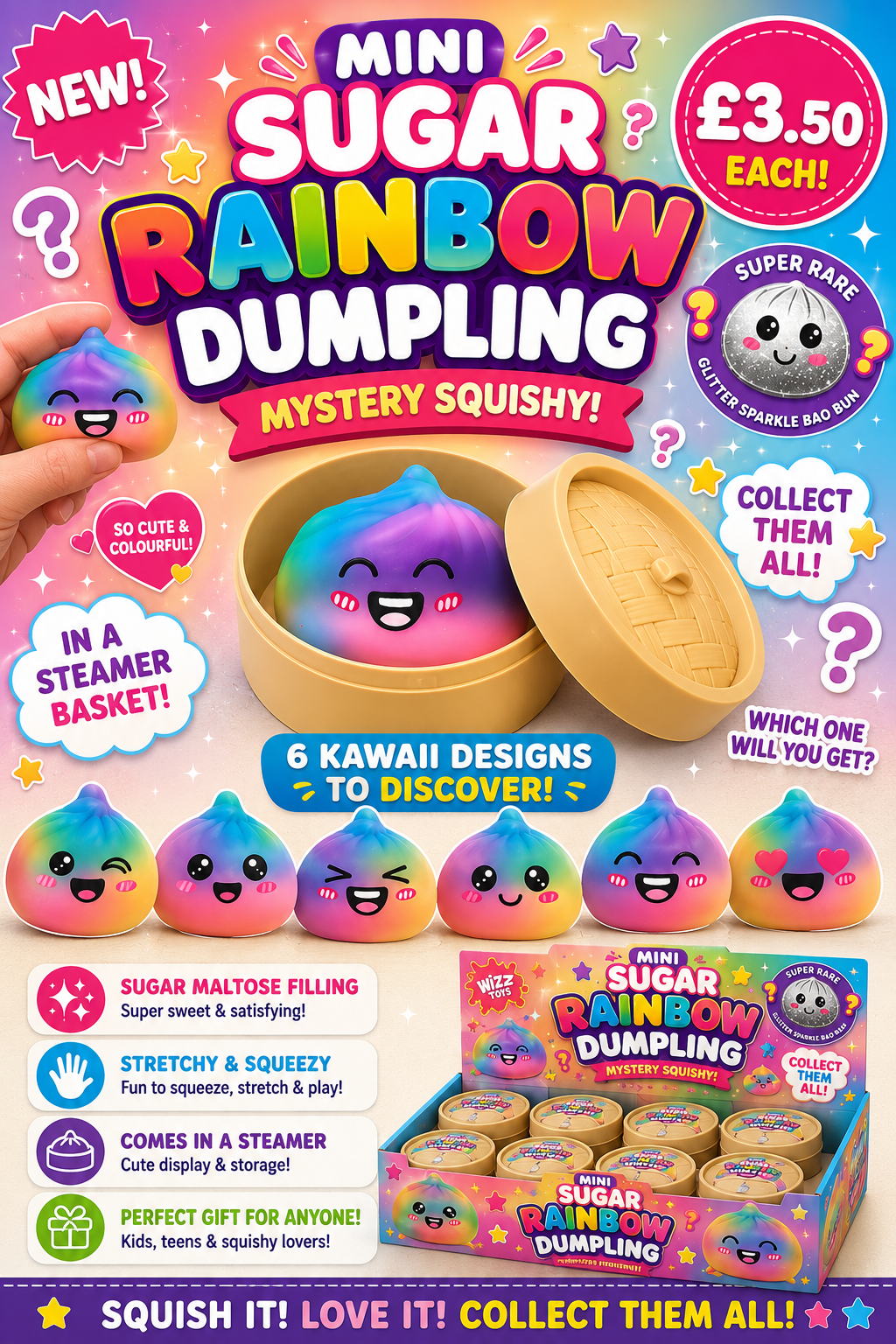 Rainbow mini dumplings