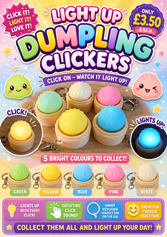 Light up dumpling clicker keyring