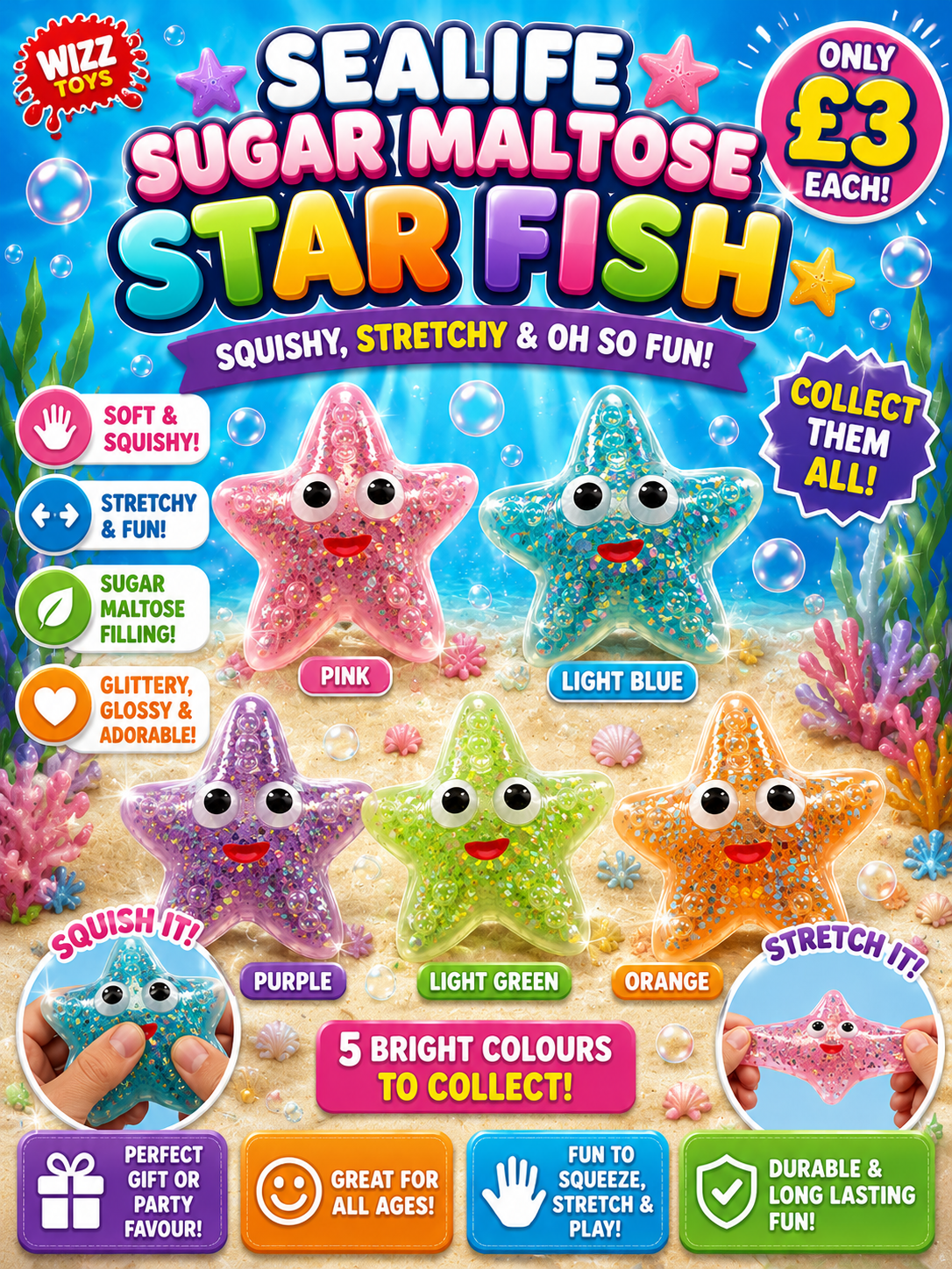 Crystal sugar maltose starfish