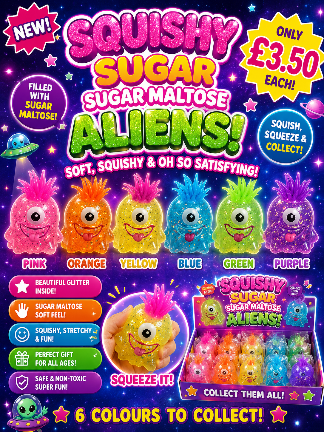 sugar squishy glitter aliens