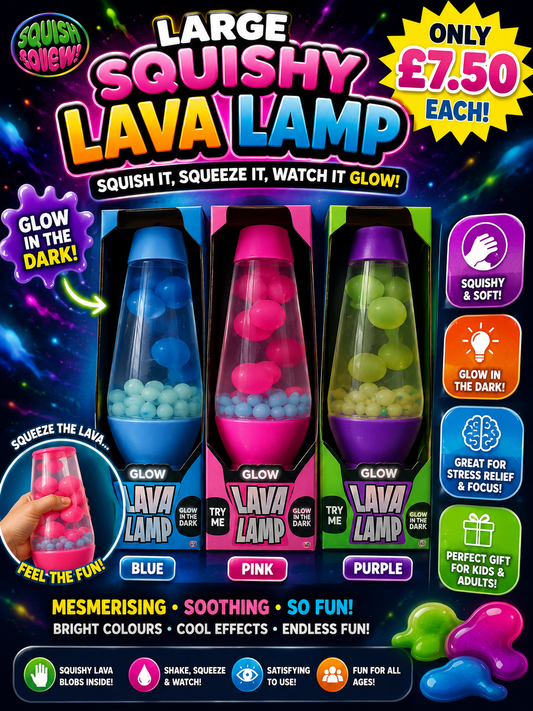 Glow in the dark large squishy lava lamp