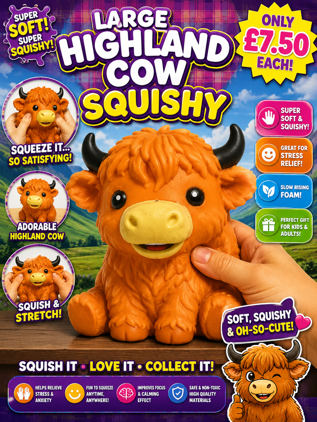 Highland Cow large squishy