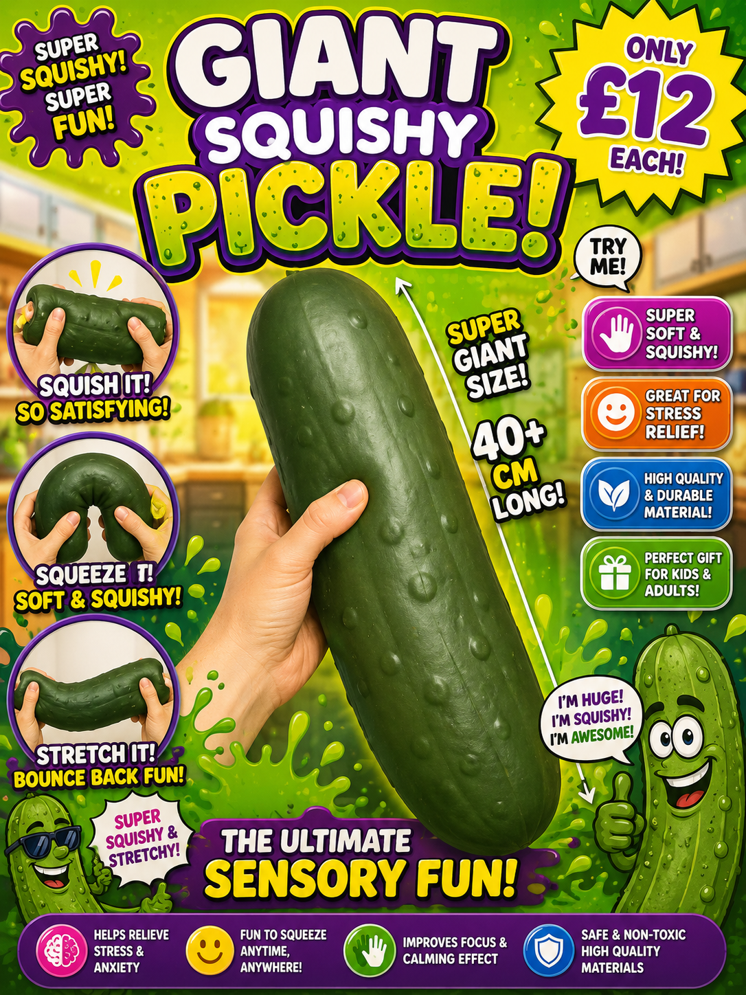 Giant Pickle squishy toy