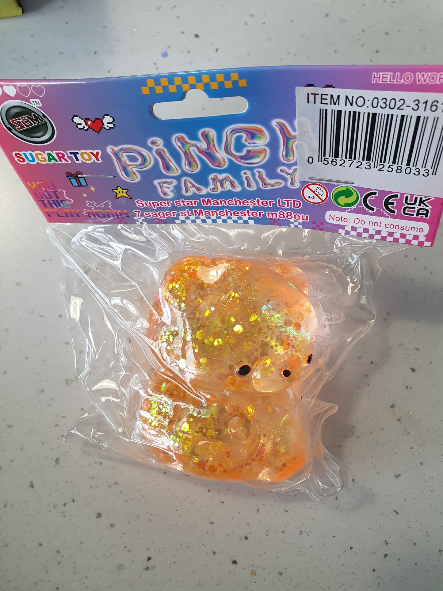 squishy stretchy glitter bear
