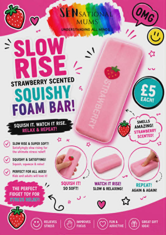 Slow rise foam strawberry scented bar
