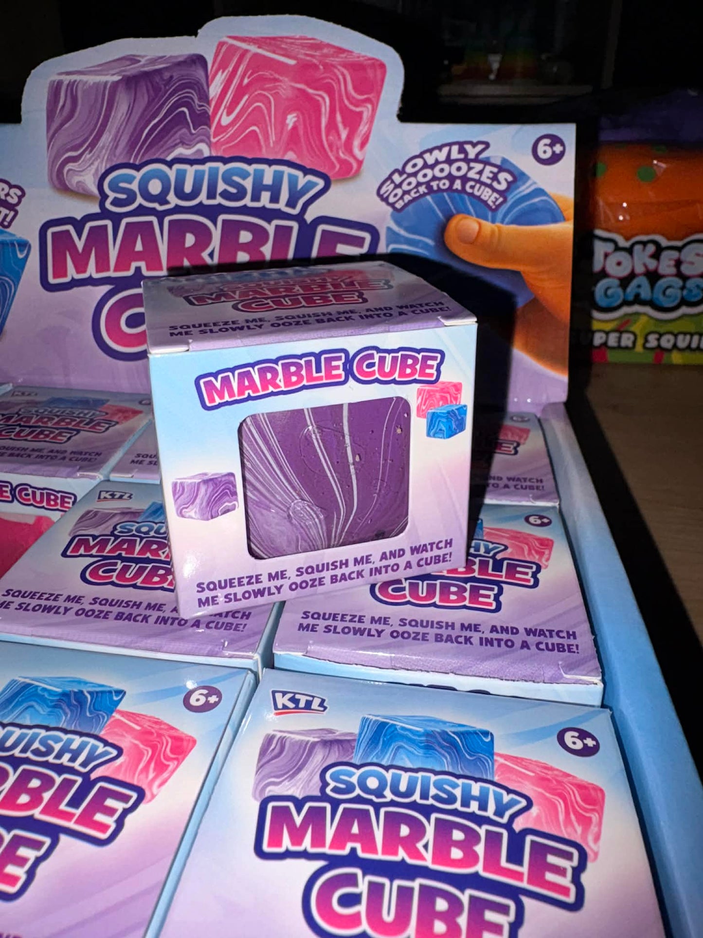 squishy marble cube toy