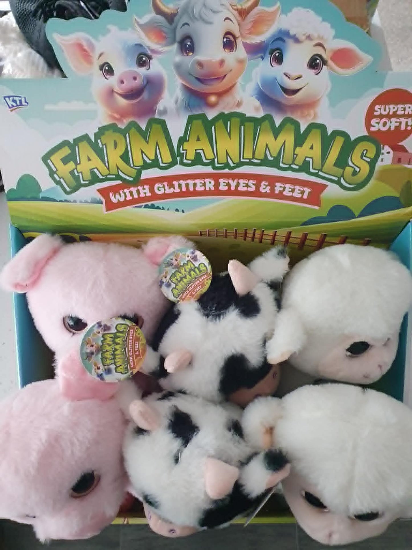 Farm animal plushies